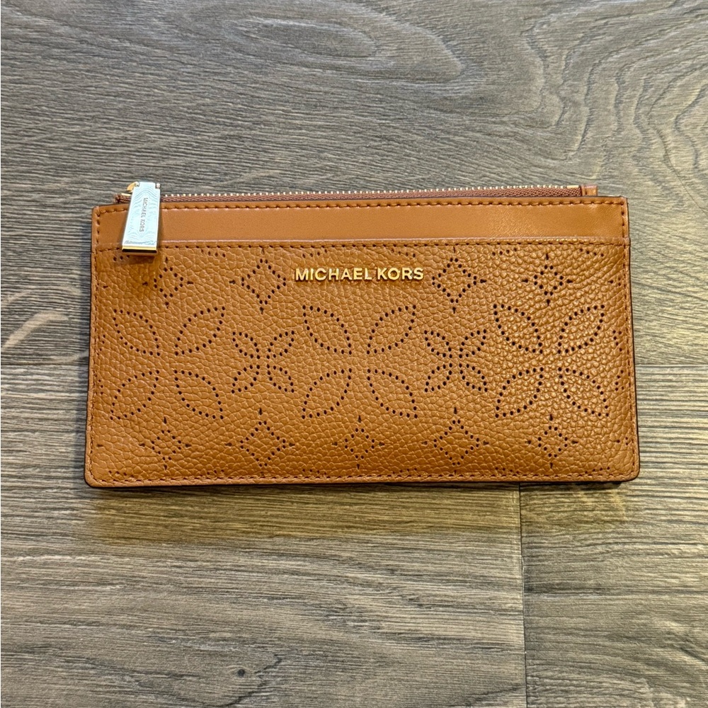 Michael Kors Brown Perforated Wallet